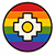 | green tara college Logo: rainbow circular border surrounding a cross made of colorful puzzle pieces with a yellow gear at the center, suggesting collaboration and problem solving.